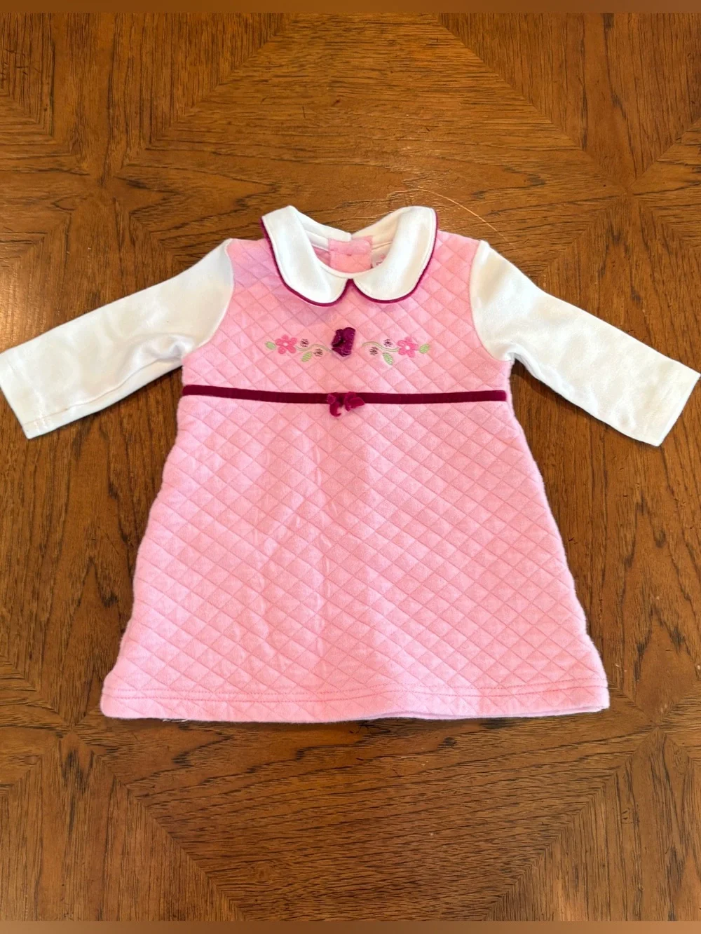 Vintage Carter's Pink and White Quilted Baby Dress